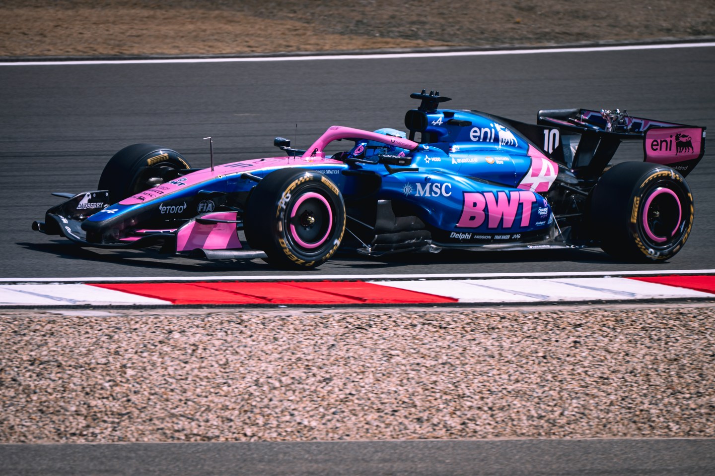 Alpine Formula 1 car on the circuit in Shanghai