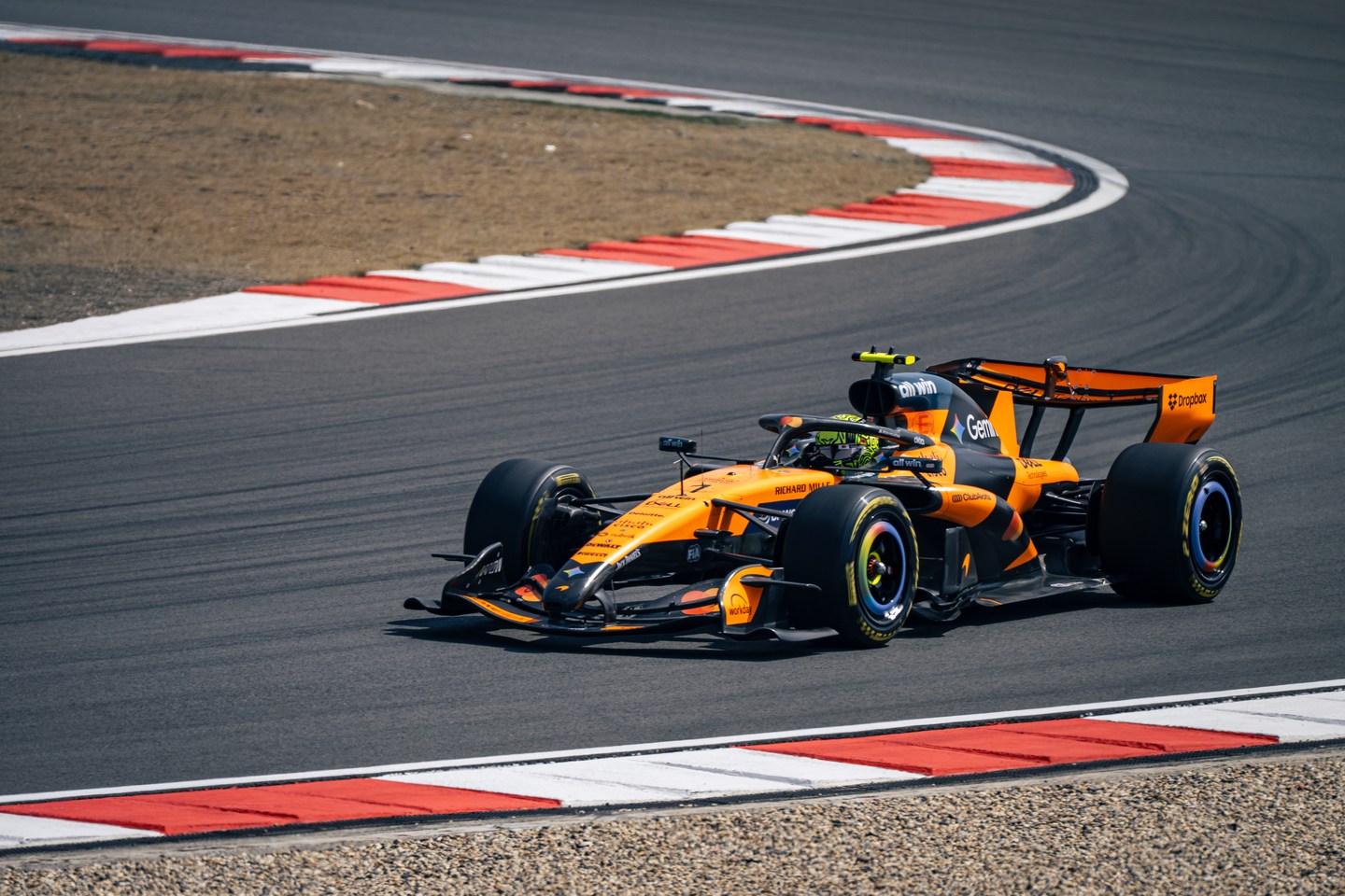 McLaren Formula 1 car on the circuit in Shanghai