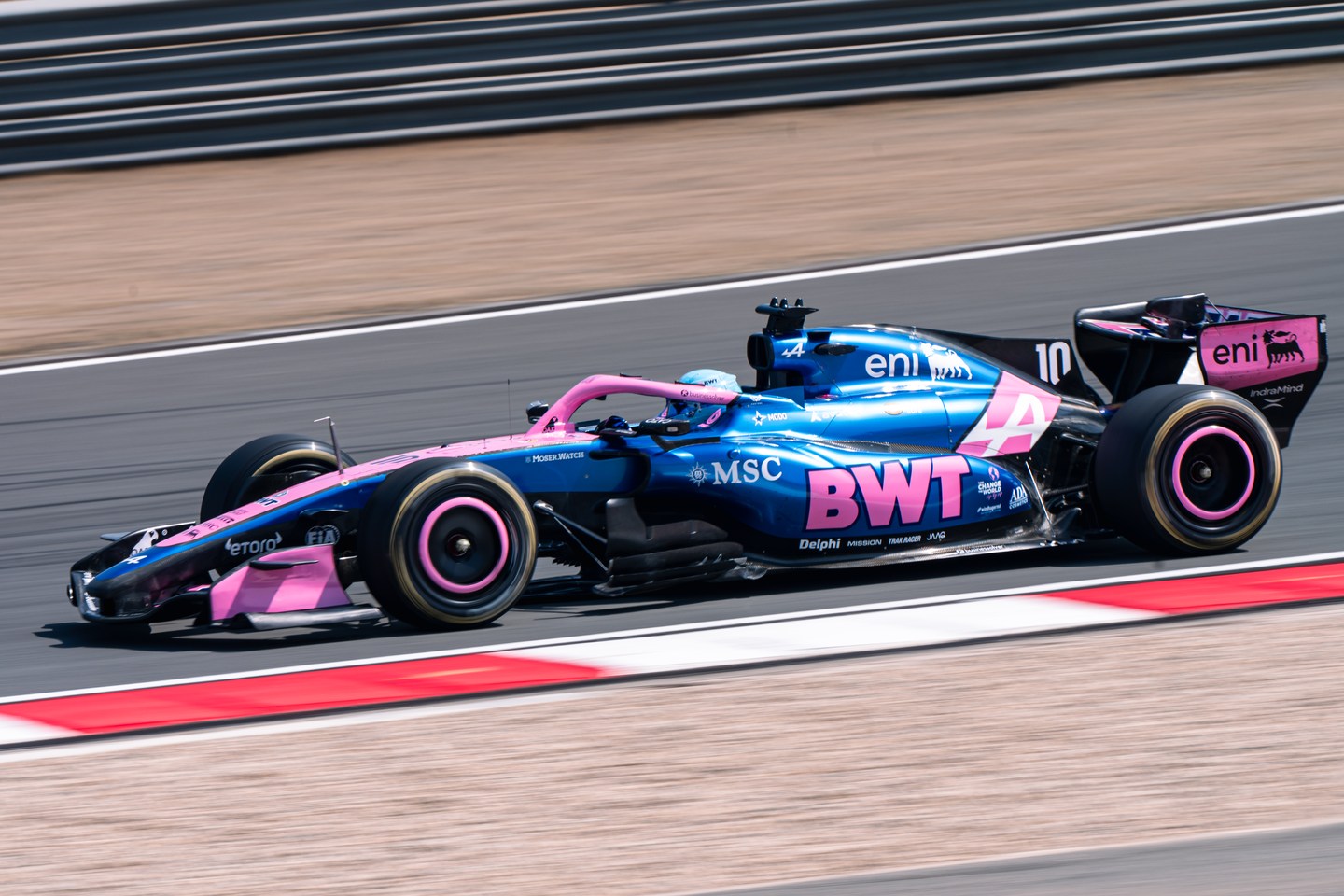 Alpine Formula 1 car on the circuit in Shanghai