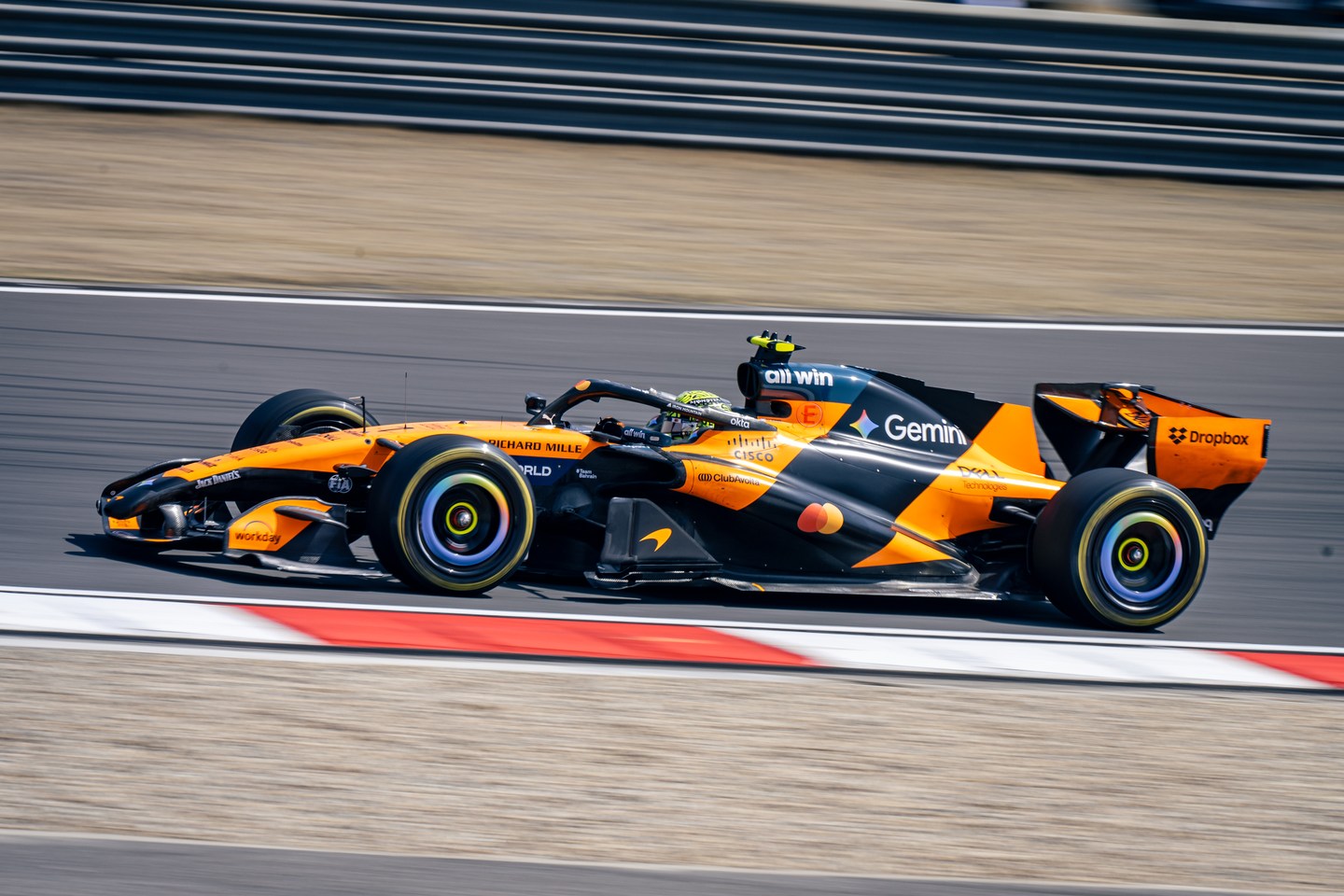 McLaren Formula 1 car on the circuit in Shanghai