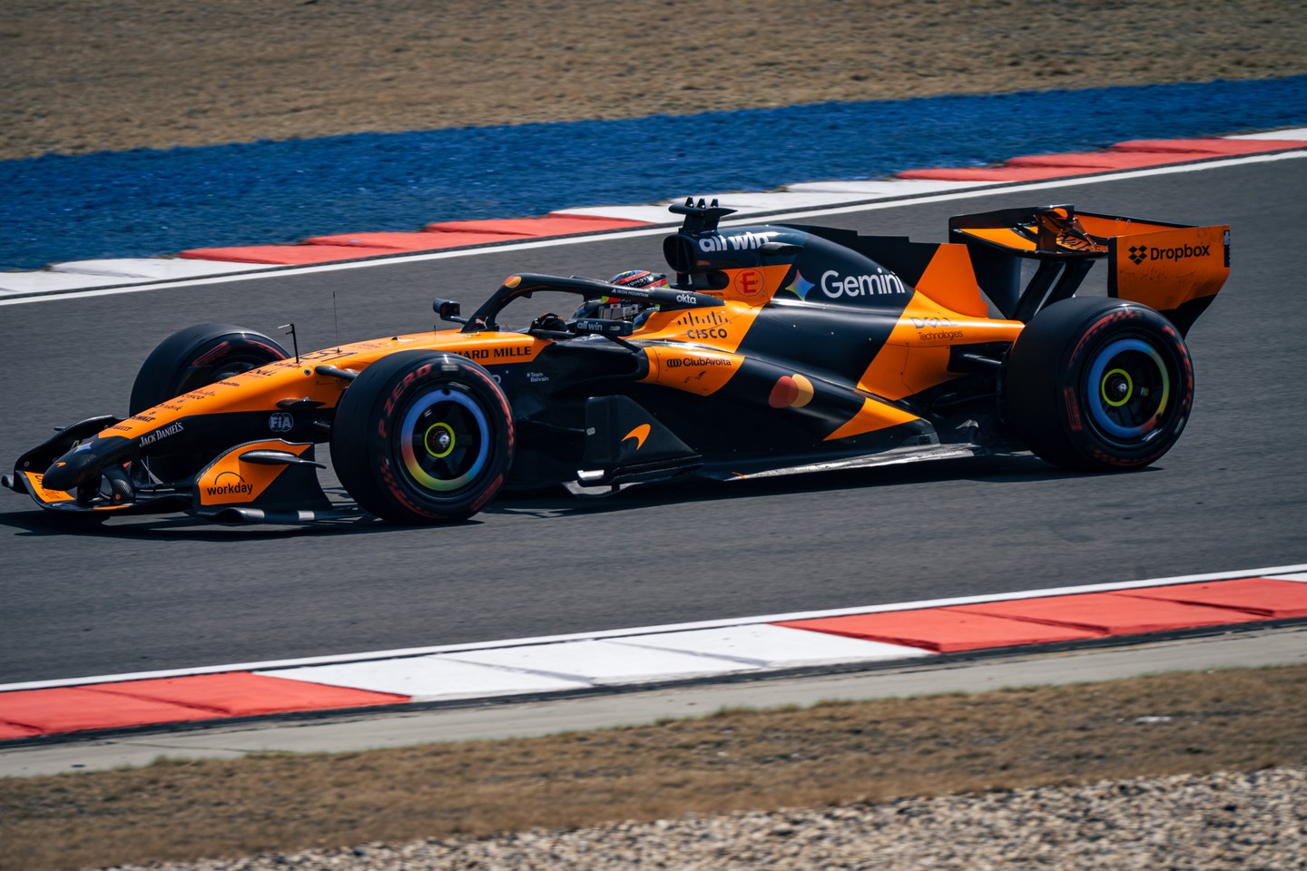 McLaren Formula 1 car on the circuit in Shanghai
