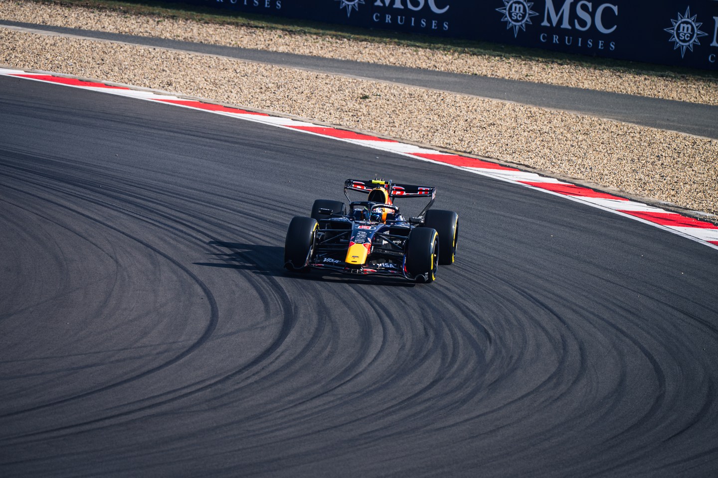 Red Bull Racing Formula 1 car on the circuit in Shanghai