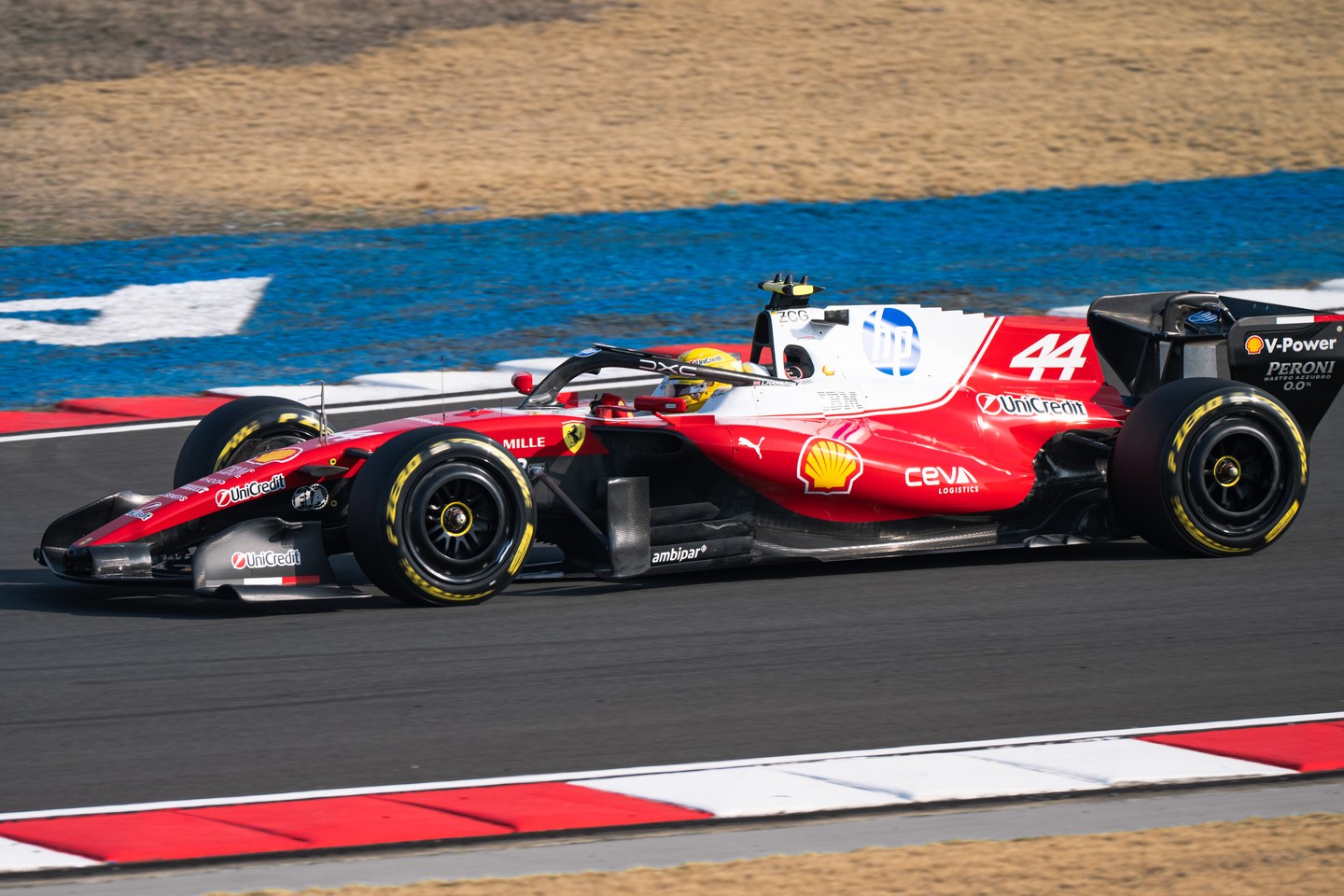 Ferrari Formula 1 car on the circuit in Shanghai