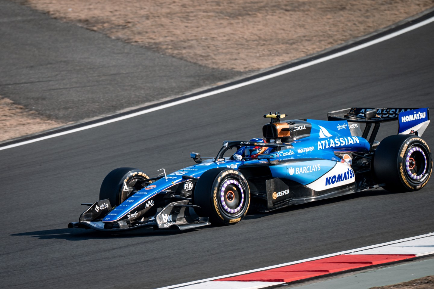 Williams Formula 1 car on the circuit in Shanghai