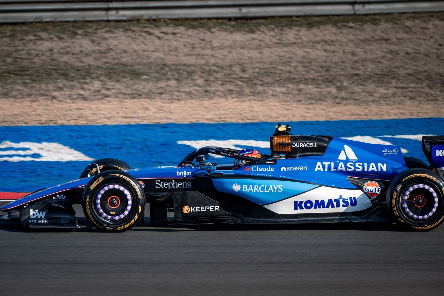 Williams Formula 1 car on the circuit in Shanghai