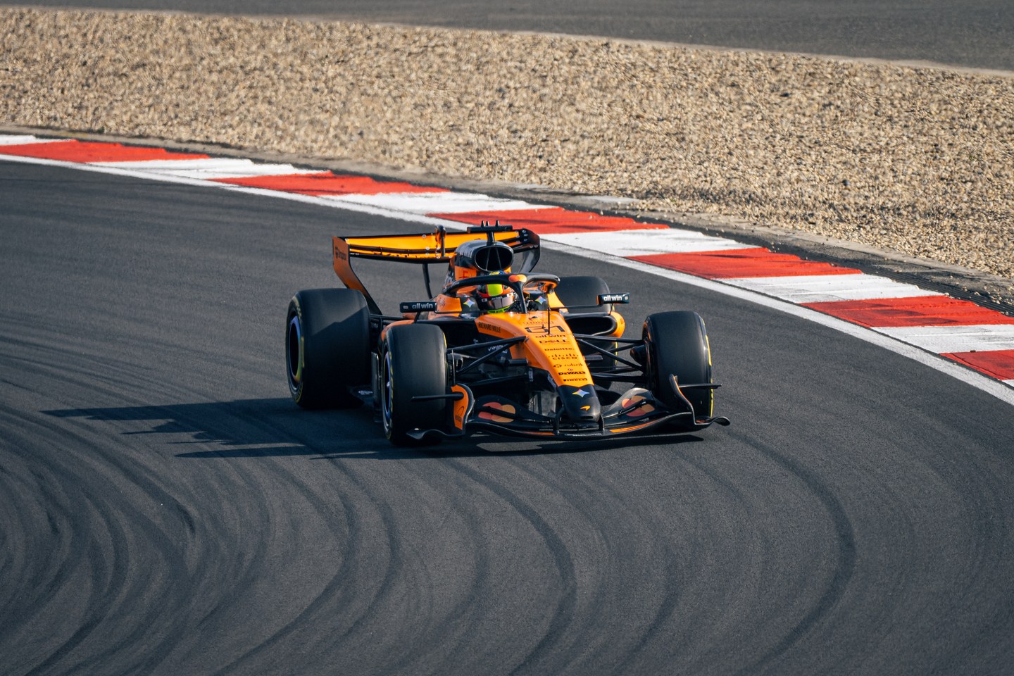 McLaren Formula 1 car on the circuit in Shanghai