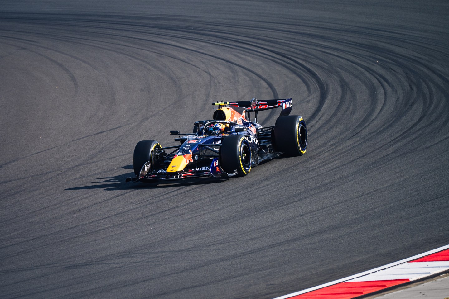 Red Bull Racing Formula 1 car on the circuit in Shanghai