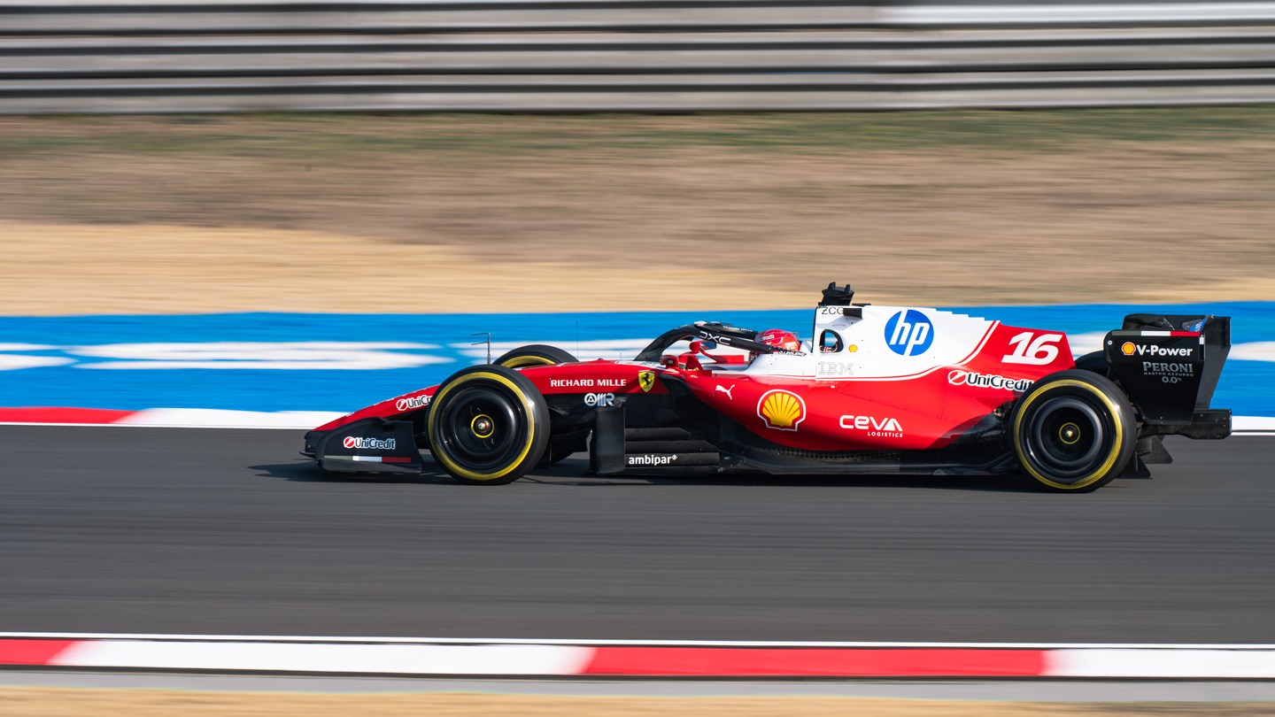 Ferrari Formula 1 car on the circuit in Shanghai