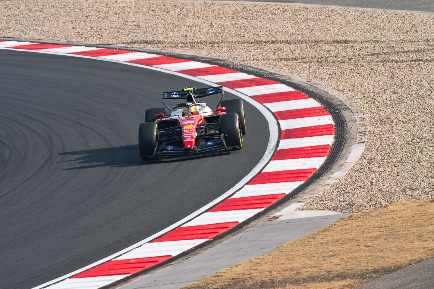 Ferrari Formula 1 car on the circuit in Shanghai