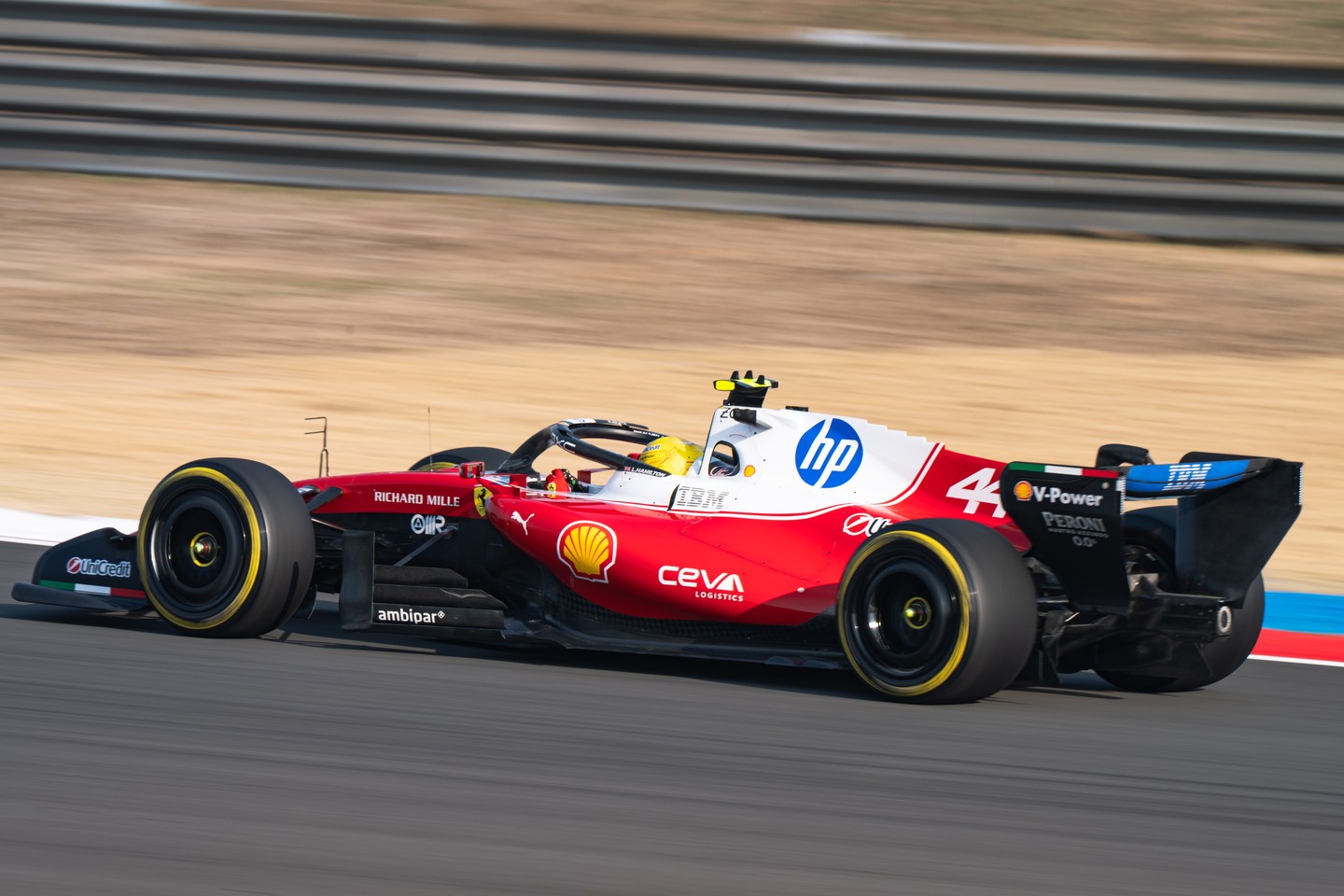 Ferrari Formula 1 car on the circuit in Shanghai