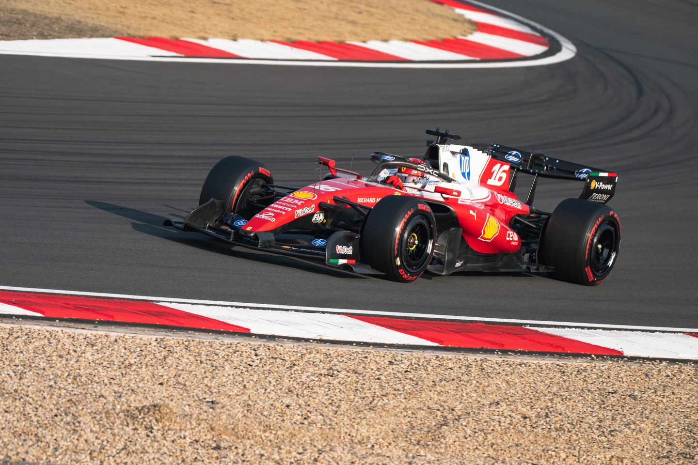 Ferrari Formula 1 car on the circuit in Shanghai
