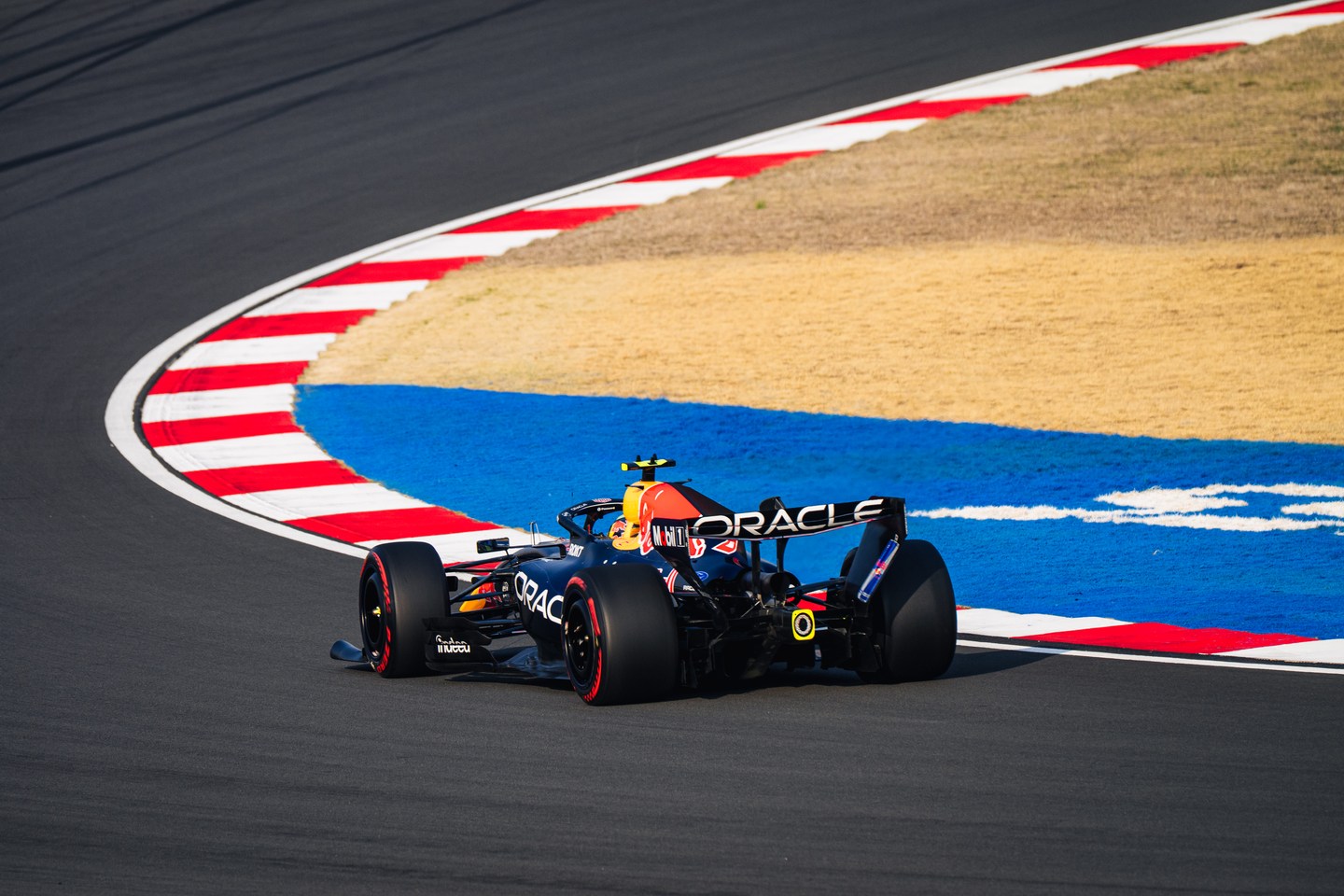 Red Bull Racing Formula 1 car on the circuit in Shanghai