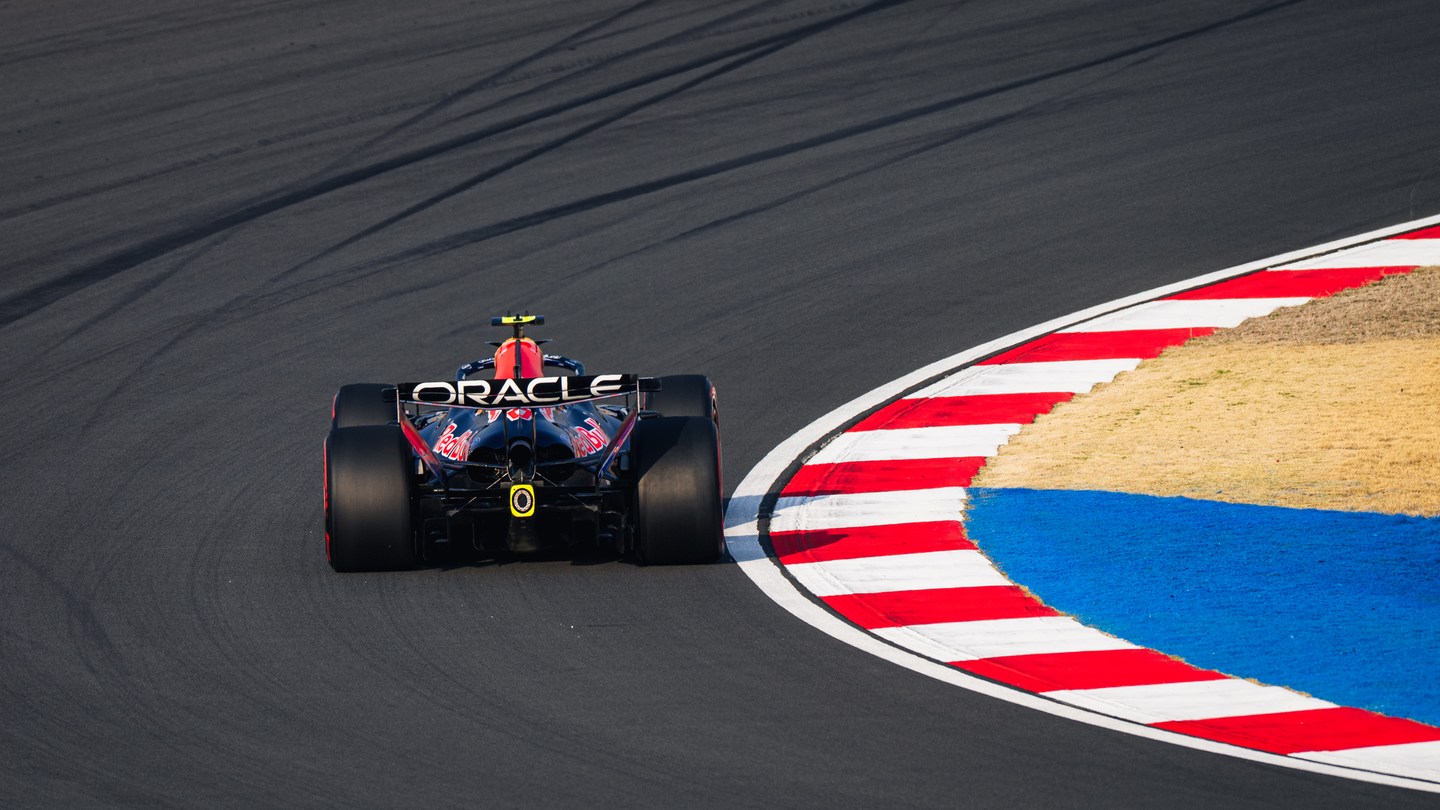 Red Bull Racing Formula 1 car on the circuit in Shanghai